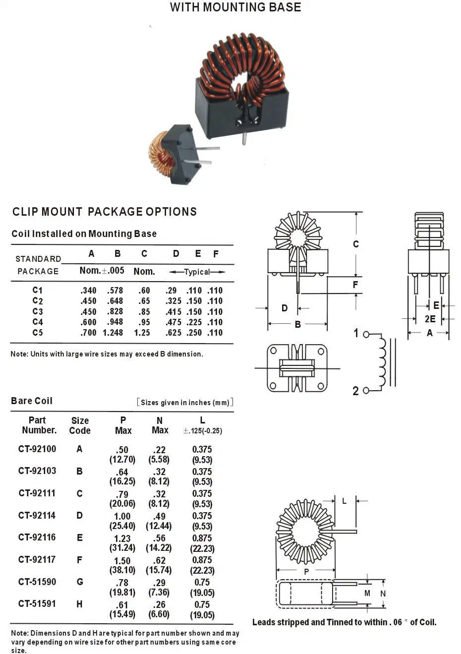 Good Price for Ferrite Core Wire Wound Toroidal Power EMI Filtter Inductor High Current Common Mode Choke Coil